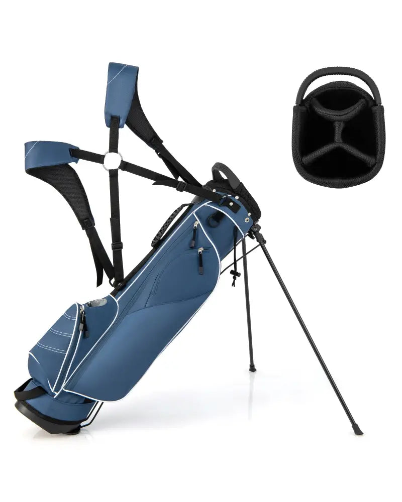 Golf Stand Cart Bag with 4 Way Divider Carry Organizer Pockets-Blue - Blue - Golf