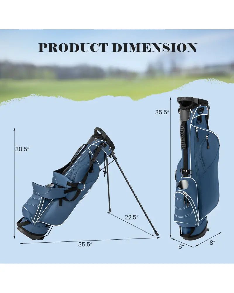 Golf Stand Cart Bag with 4 Way Divider Carry Organizer Pockets-Blue - Blue - Golf