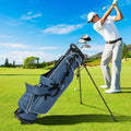 Golf Stand Cart Bag with 4 Way Divider Carry Organizer Pockets-Blue - Blue - Golf