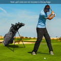 Golf Stand Cart Bag with 6-Way Divider Carry Pockets-Black - Black - Golf