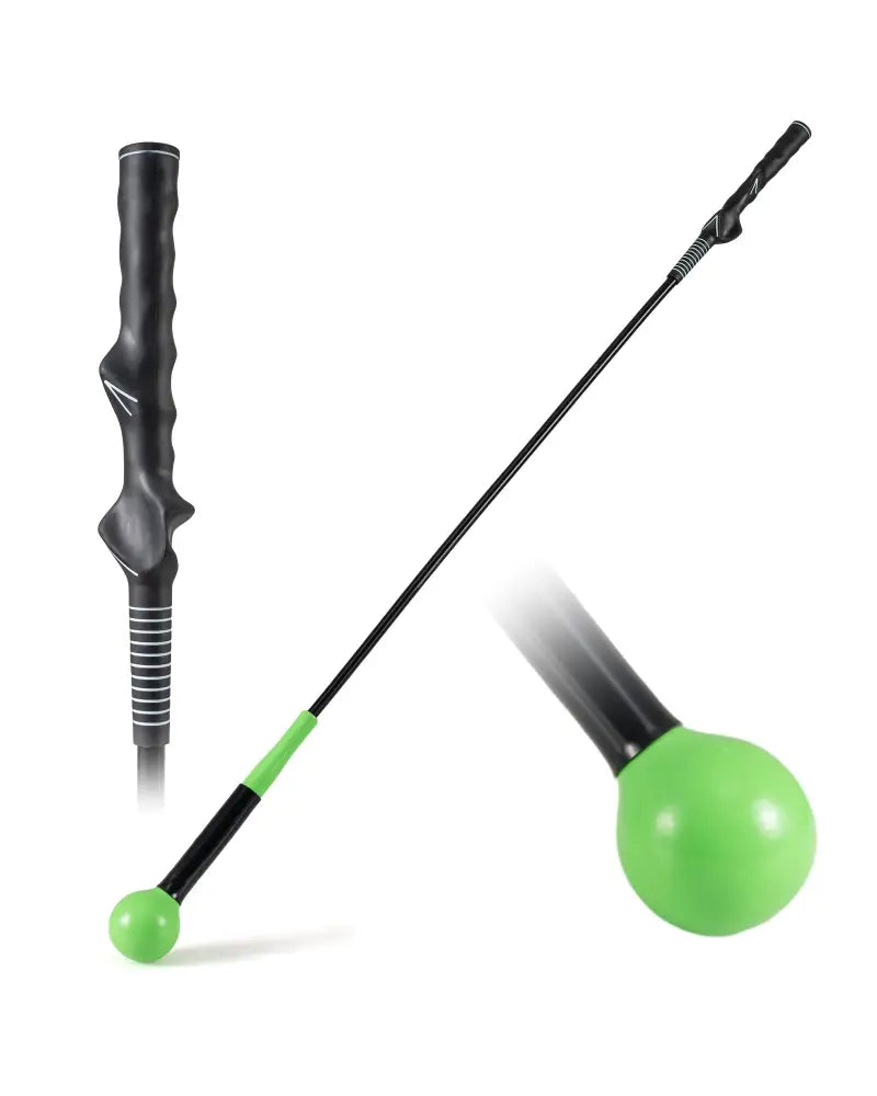 Golf Swing Trainer Aid 47inch/40inch/31.5inch Warm-up Practice Stick with Weighted Head for Grip-Green - Green - Golf