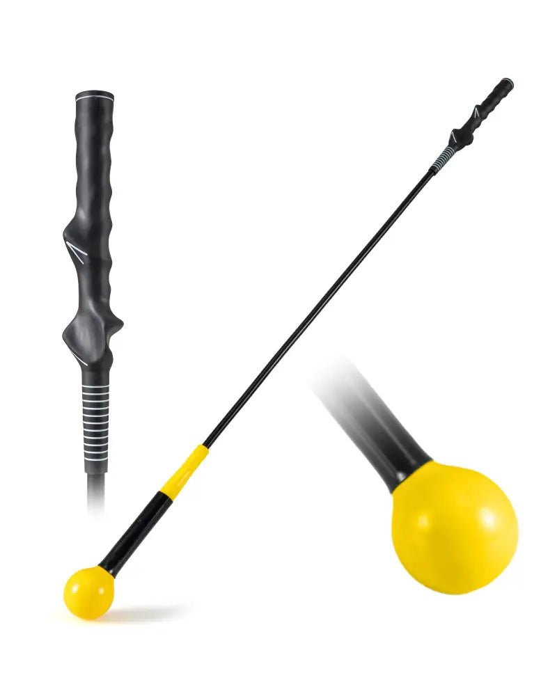 Golf Swing Trainer Aid 47inch/40inch/31.5inch Warm-up Practice Stick with Weighted Head for Grip-Yellow - Yellow - Golf