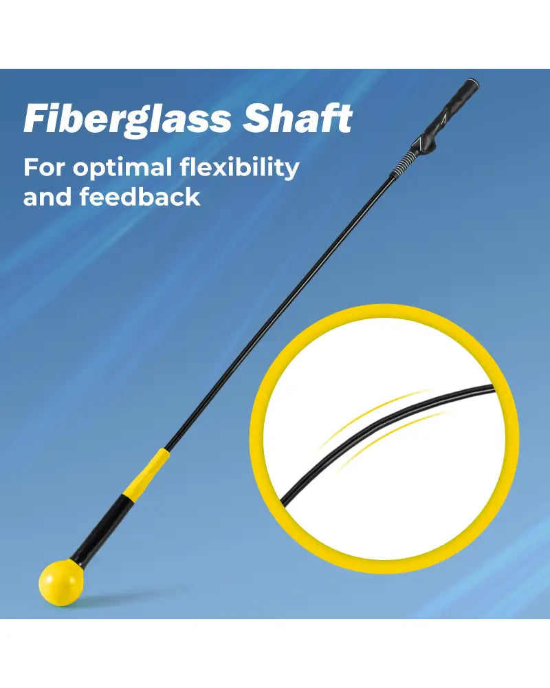 Golf Swing Trainer Aid 47inch/40inch/31.5inch Warm-up Practice Stick with Weighted Head for Grip-Yellow - Yellow - Golf