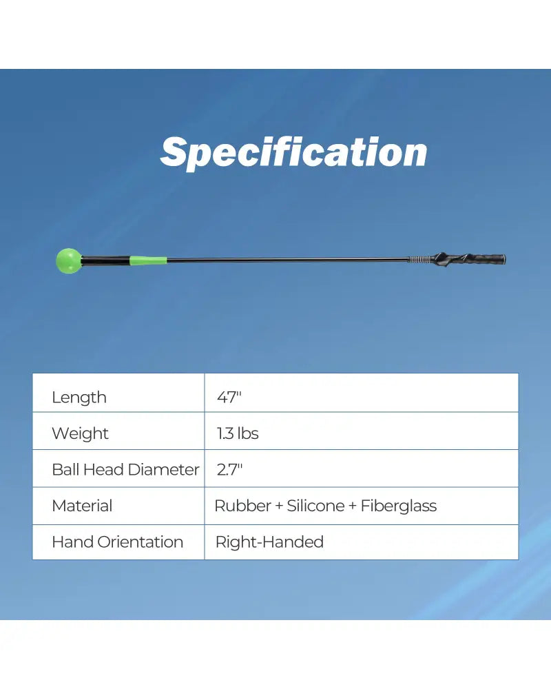 Golf Swing Trainer Aid 47inch/40inch/31.5inch Warm-up Practice Stick with Weighted Head for Grip-Green - Green - Golf