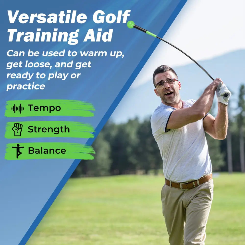 Golf Swing Trainer Aid 47inch/40inch/31.5inch Warm-up Practice Stick with Weighted Head for Grip-Green - Green - Golf