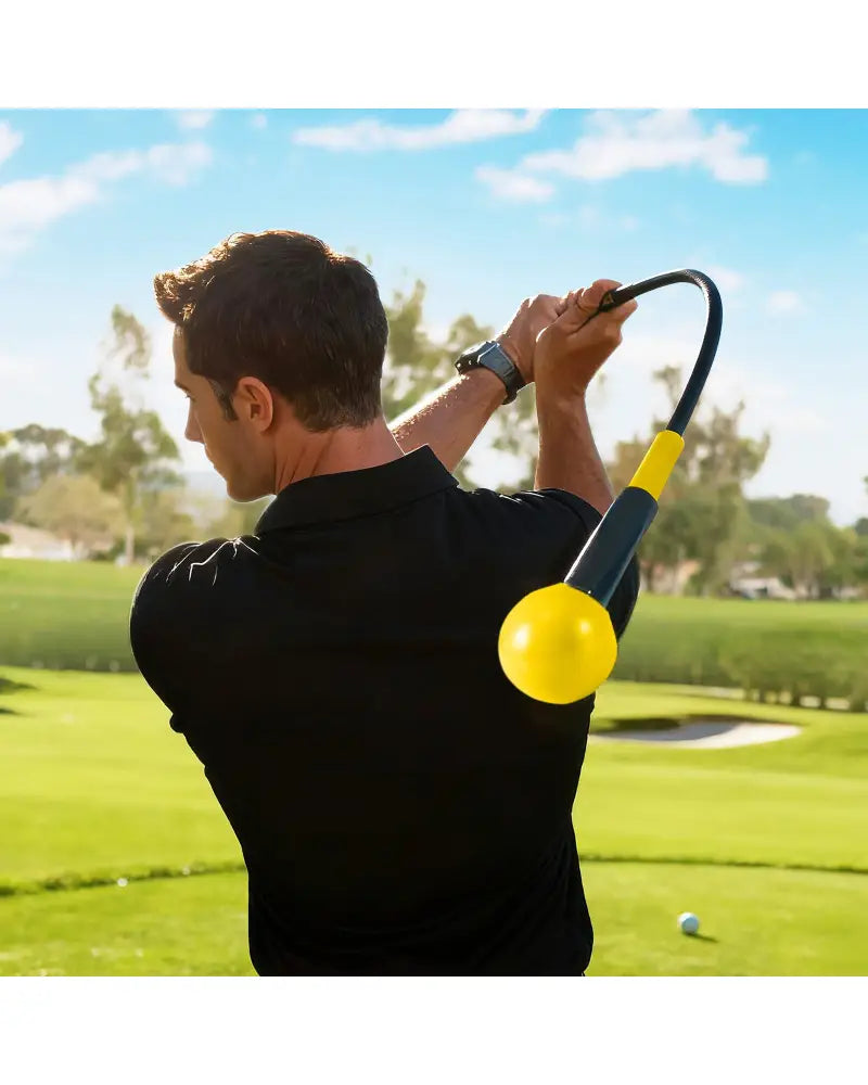 Golf Swing Trainer Aid 47inch/40inch/31.5inch Warm-up Practice Stick with Weighted Head for Grip-Yellow - Yellow - Golf