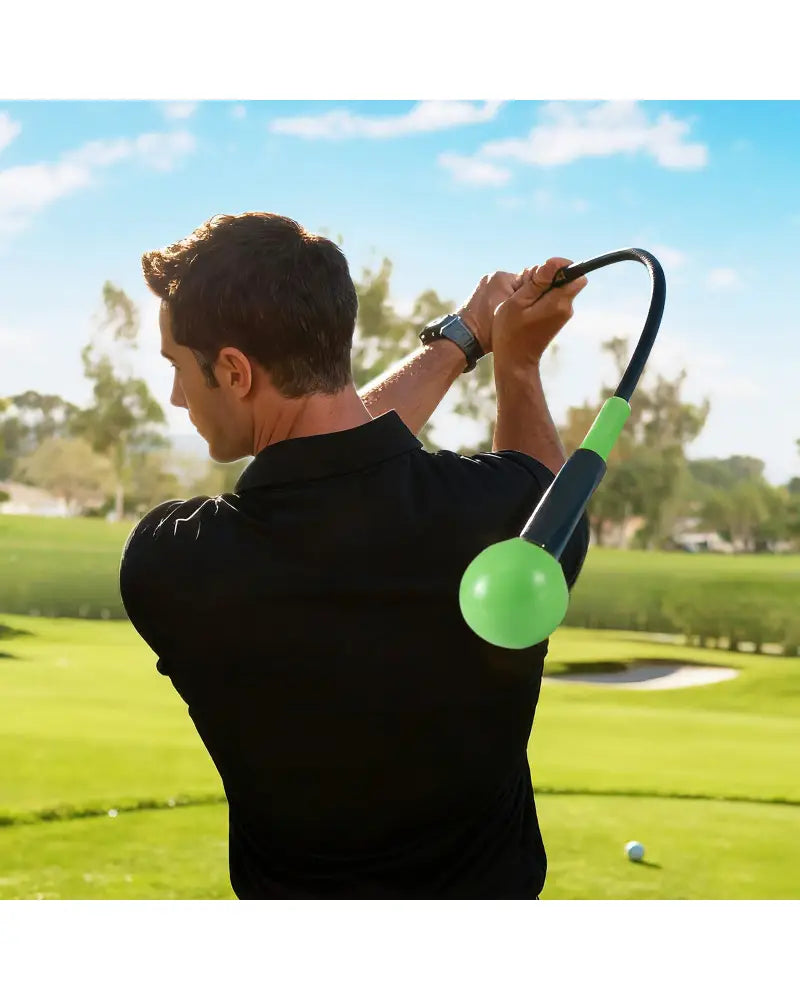 Golf Swing Trainer Aid 47inch/40inch/31.5inch Warm-up Practice Stick with Weighted Head for Grip-Green - Green - Golf