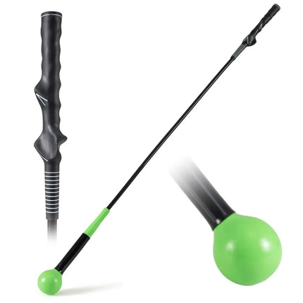 Golf Swing Trainer Aid 47inch/40inch/31.5inch Warm-up Practice Stick with Weighted Head for Grip-Green - Green - Golf