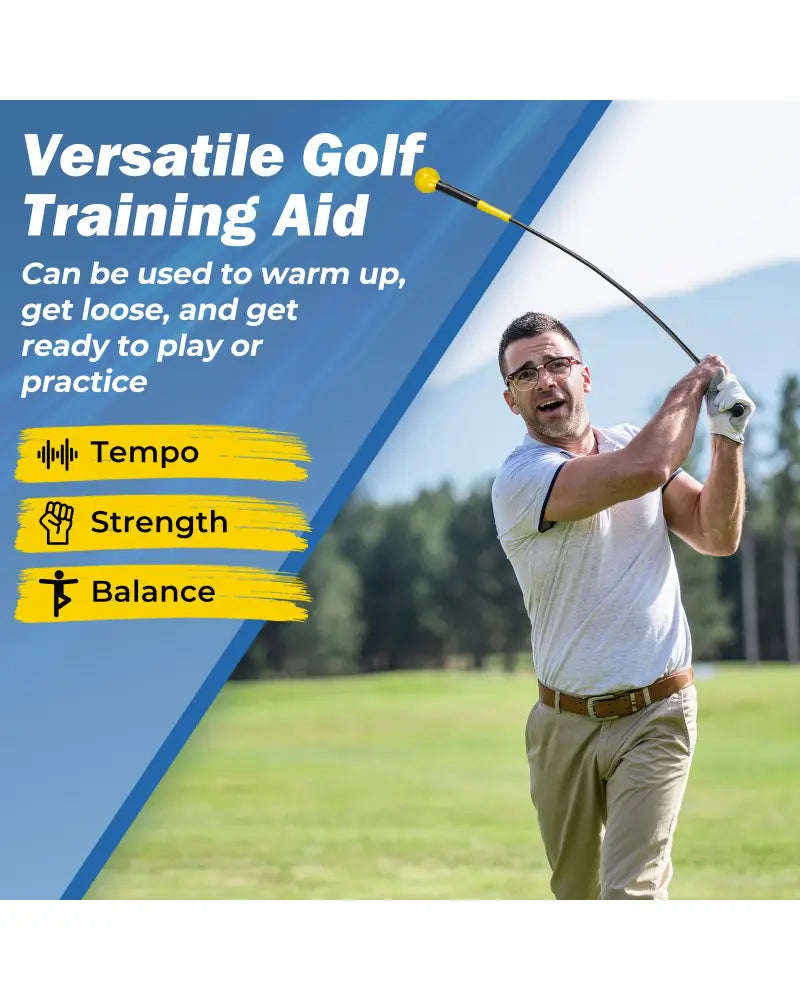 Golf Swing Trainer Aid 47inch/40inch/31.5inch Warm-up Practice Stick with Weighted Head for Grip-Yellow - Yellow - Golf