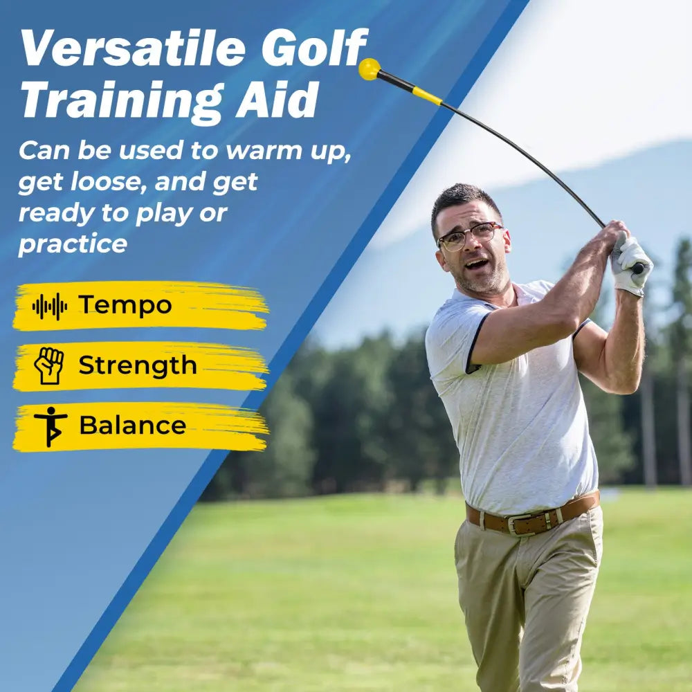 Golf Swing Trainer Aid 47inch/40inch/31.5inch Warm-up Practice Stick with Weighted Head for Grip-Yellow - Yellow - Golf