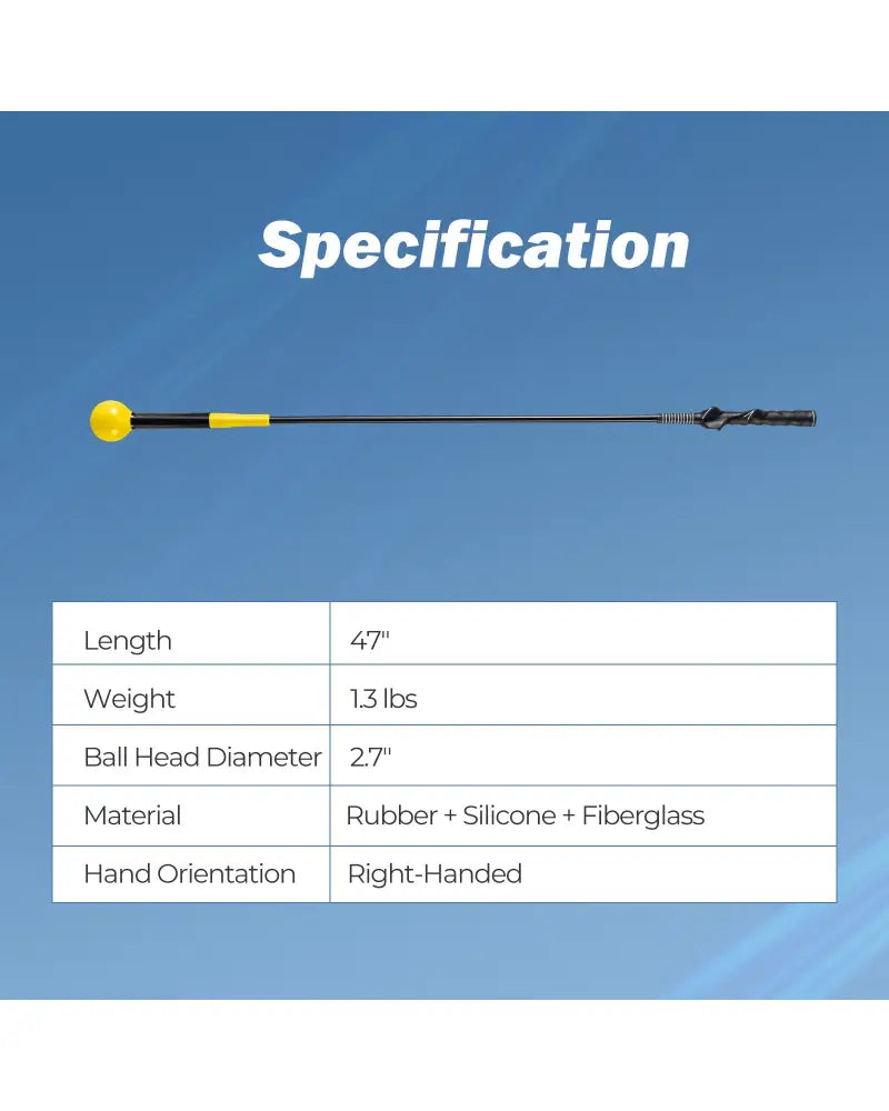 Golf Swing Trainer Aid 47inch/40inch/31.5inch Warm-up Practice Stick with Weighted Head for Grip-Yellow - Yellow - Golf