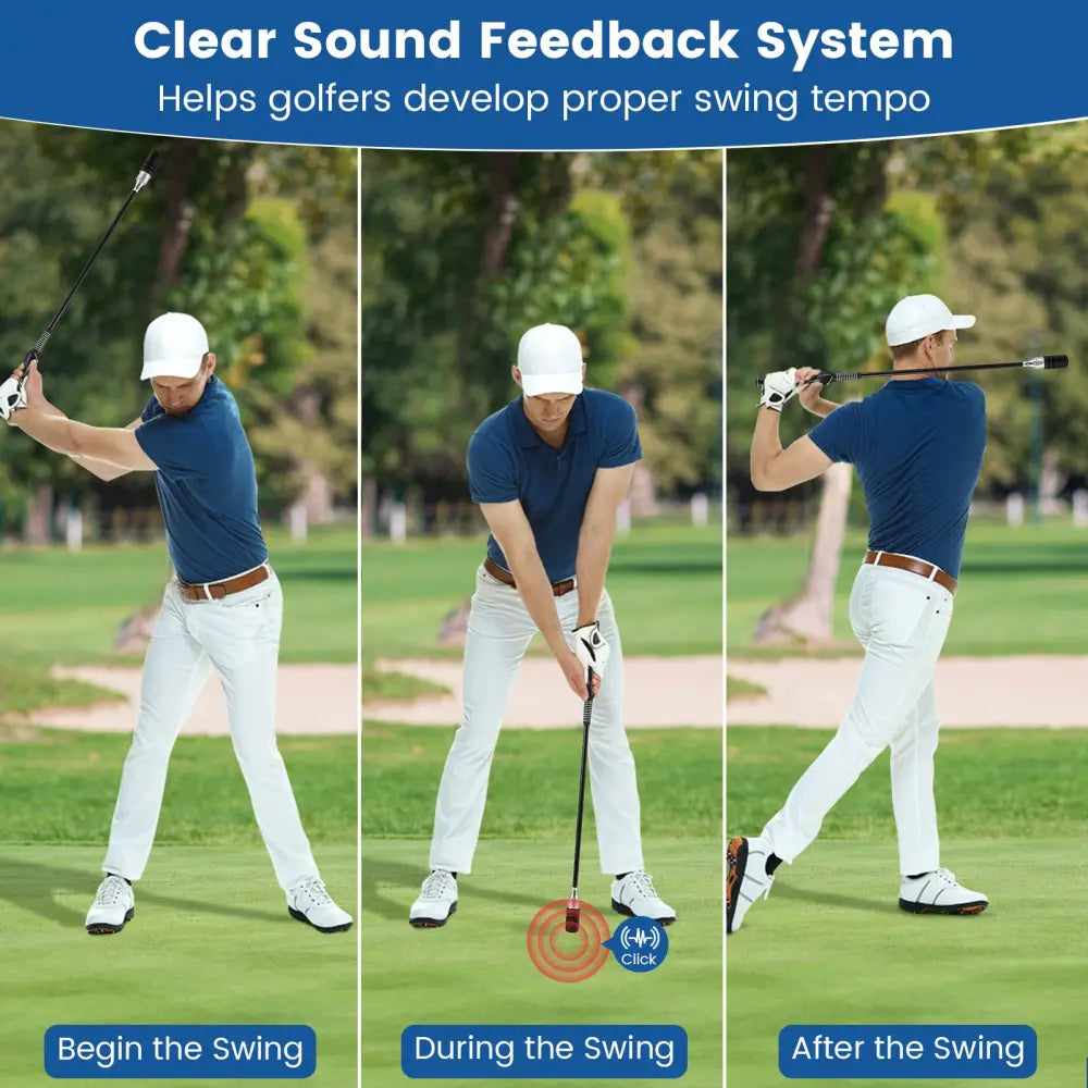 Golf Swing Trainer Click Stick Swing Training Aid for Speed Flexibility Balance-Black - Black - Golf
