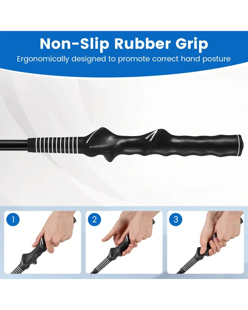 Golf Swing Trainer Click Stick Swing Training Aid for Speed Flexibility Balance-Black - Black - Golf
