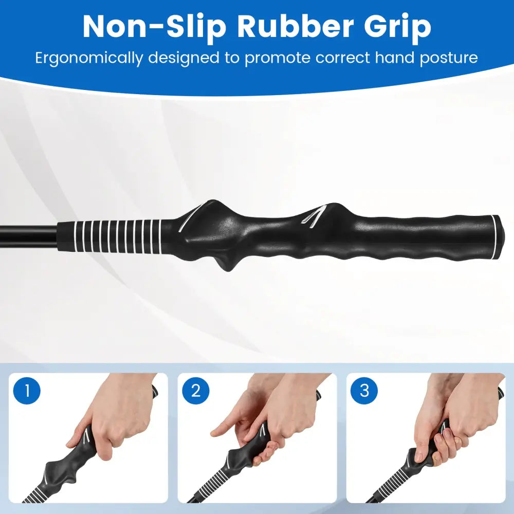 Golf Swing Trainer Click Stick Swing Training Aid for Speed Flexibility Balance-Black - Black - Golf