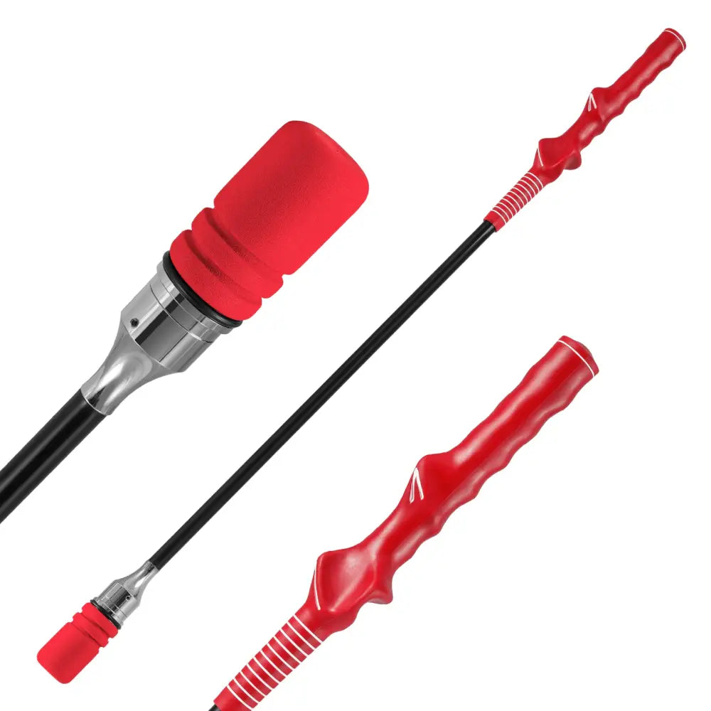 Golf Swing Trainer Click Stick Swing Training Aid for Speed Flexibility Balance-Red - Red - Golf