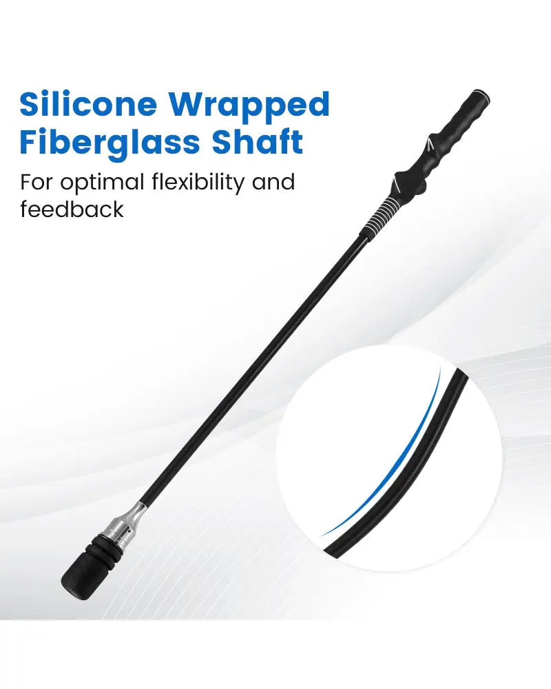 Golf Swing Trainer Click Stick Swing Training Aid for Speed Flexibility Balance-Black - Black - Golf