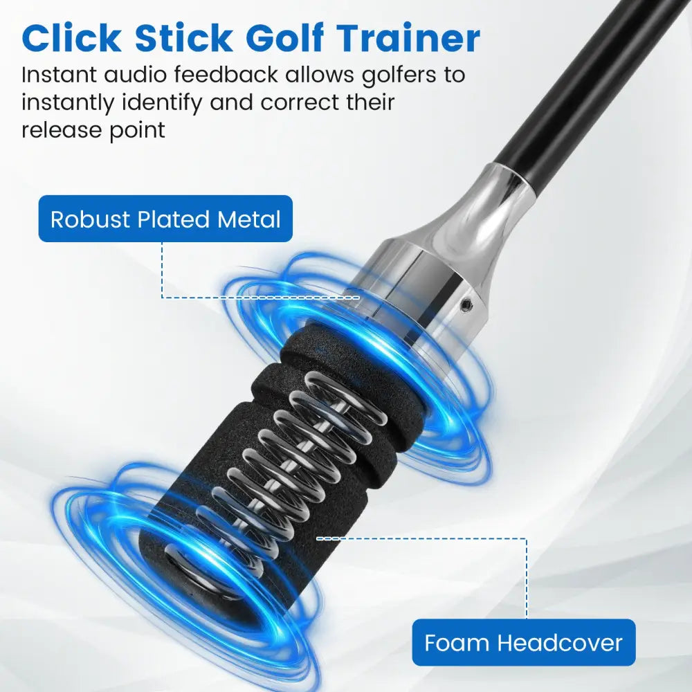 Golf Swing Trainer Click Stick Swing Training Aid for Speed Flexibility Balance-Black - Black - Golf