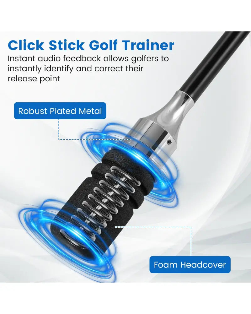 Golf Swing Trainer Click Stick Swing Training Aid for Speed Flexibility Balance-Black - Black - Golf
