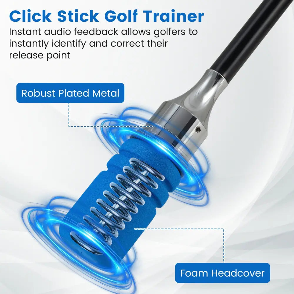 Golf Swing Trainer Click Stick Swing Training Aid for Speed Flexibility Balance-Blue - Blue - Golf