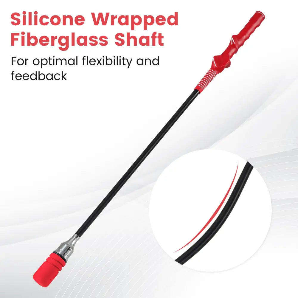 Golf Swing Trainer Click Stick Swing Training Aid for Speed Flexibility Balance-Red - Red - Golf