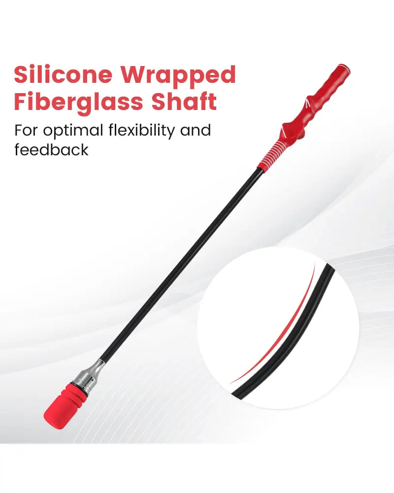 Golf Swing Trainer Click Stick Swing Training Aid for Speed Flexibility Balance-Red - Red - Golf