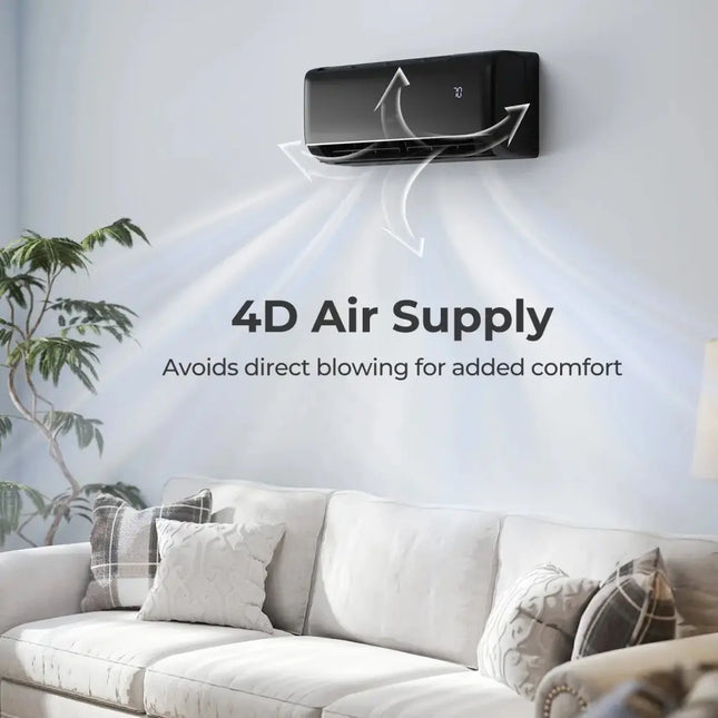 GreyVolt Series 12000 BTU 22 SEER2 115V WiFi Enabled Mini Split AC Compatible with Alexa Gray Costway