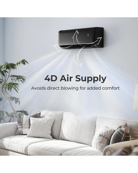 GreyVolt Series 12000 BTU 22 SEER2 115V WiFi Enabled Mini Split AC Compatible with Alexa Gray - Gray - 12000 BTU Mini