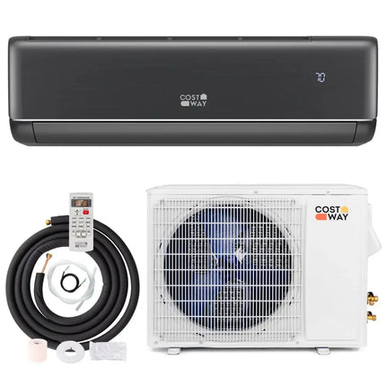 GreyVolt Series Energy Star Certified 12000 BTU 21 SEER2 208-230V Mini Split Air Conditioner and Heater Gray Costway