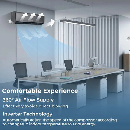 GreyVolt Series Energy Star Certified 12000 BTU 21 SEER2 208-230V Mini Split Air Conditioner and Heater Gray Costway