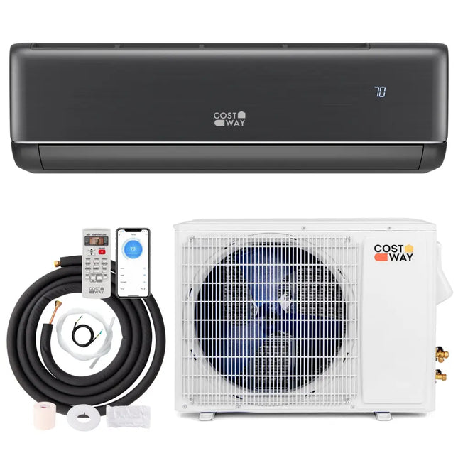 GreyVolt Series Energy Star Certified 24000 BTU 21 SEER2 208-230V Mini Split Air Conditioner and Heater Gray Wifi