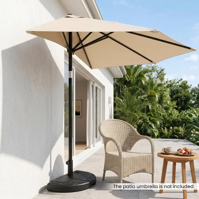 Half Round Patio Umbrella Base 44 lbs Water and Sand Fillable - Outdoor Umbrella Bases