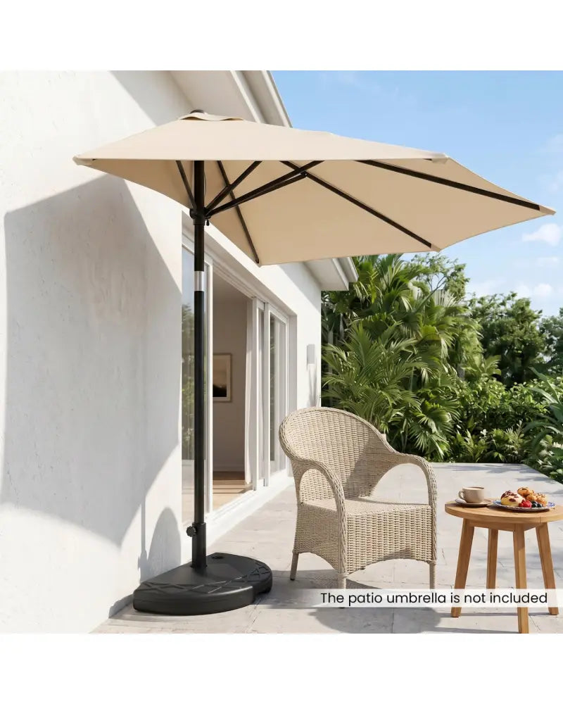 Half Round Patio Umbrella Base 44 lbs Water and Sand Fillable - Outdoor Umbrella Bases