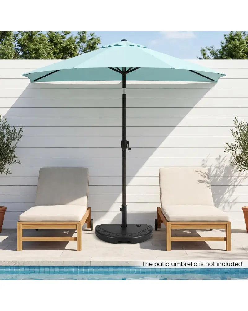 Half Round Patio Umbrella Base 44 lbs Water and Sand Fillable - Outdoor Umbrella Bases