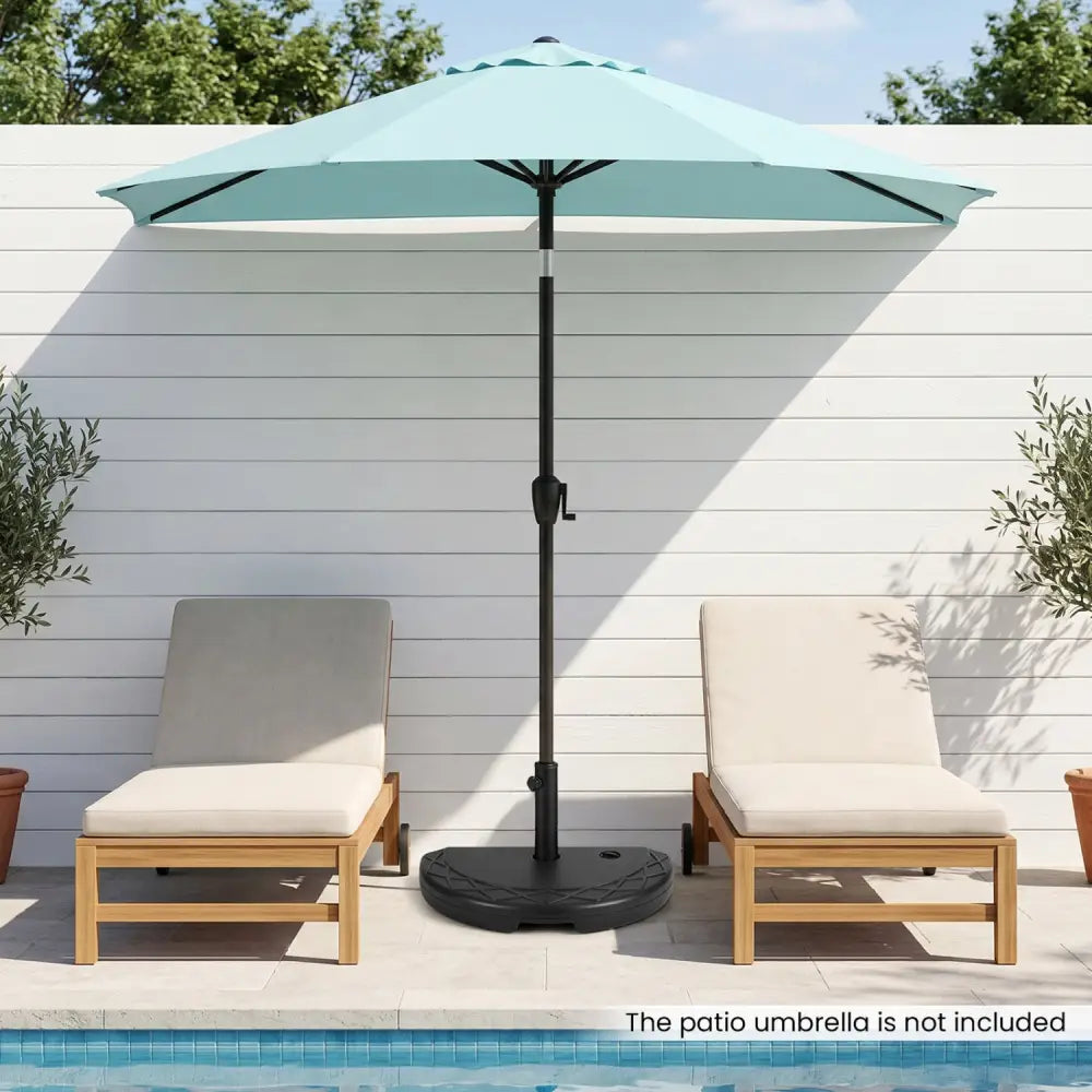 Half Round Patio Umbrella Base 44 lbs Water and Sand Fillable - Outdoor Umbrella Bases