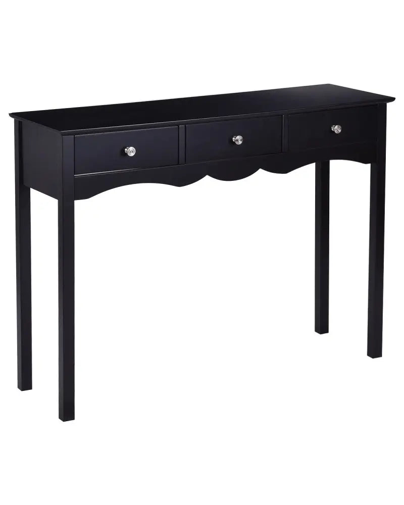 Hall table Side Table w/ 3 Drawers-Black - Black - Console Tables
