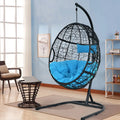 Hanging Cushioned Hammock Chair with Stand-Blue - Blue - Hammocks