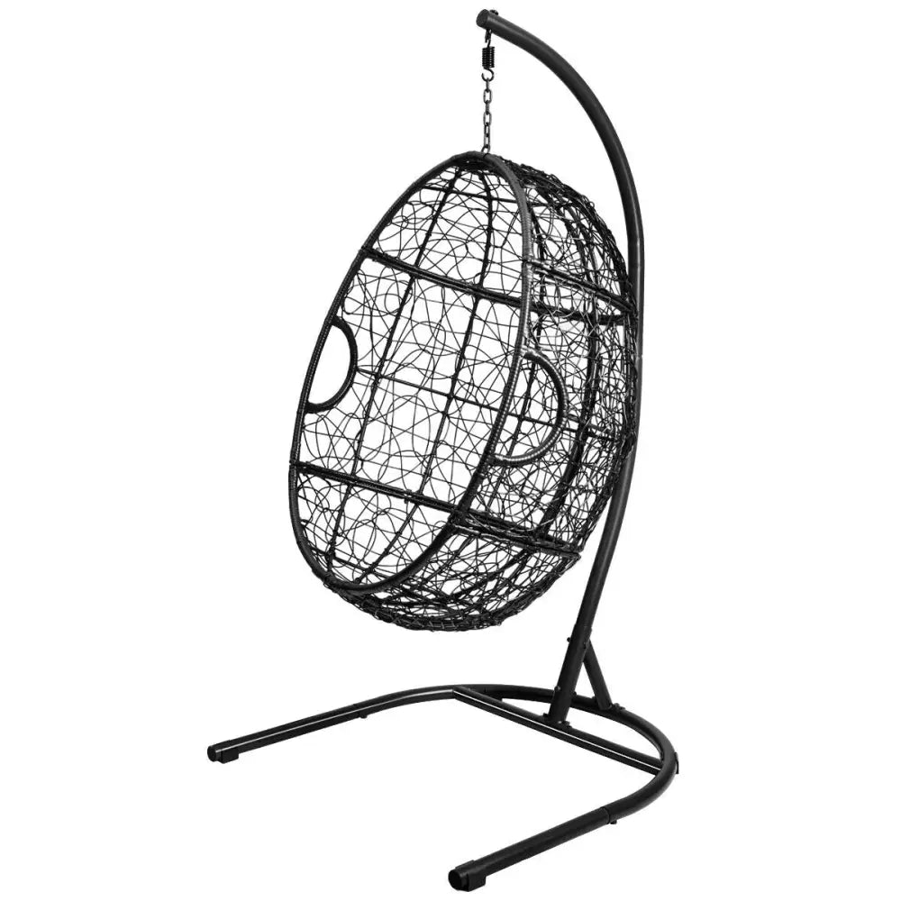 Hanging Cushioned Hammock Chair with Stand Gray - Oasis Home Essentials