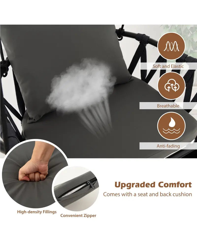 Hanging Swing Chair with Stand-Gray - Gray - Hammocks