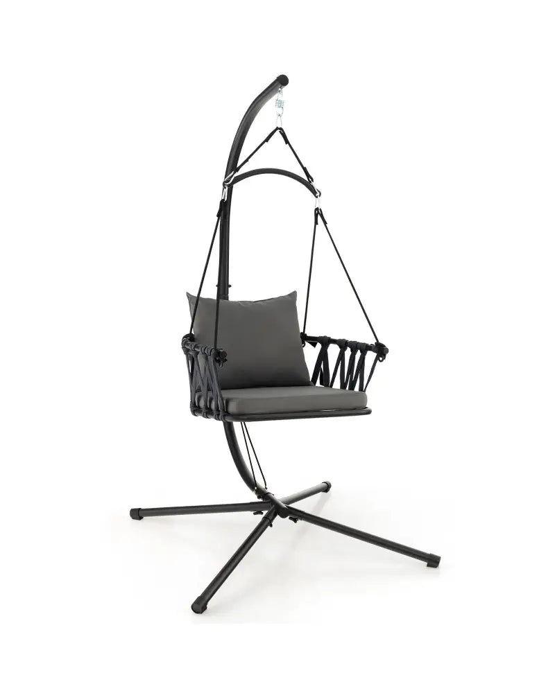 Hanging Swing Chair with Stand-Gray - Gray - Hammocks