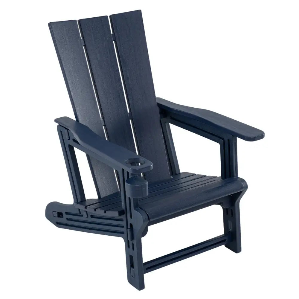 HDPE Outdoor Adirondack Chairs with Cup Holder-Blue - Blue - Adirondack Chairs