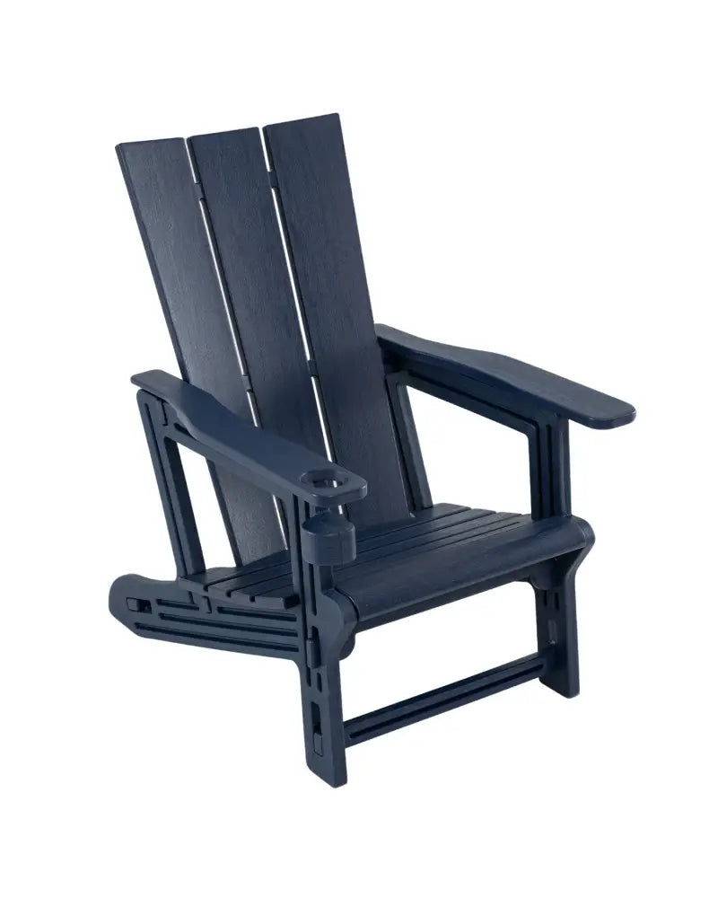 HDPE Outdoor Adirondack Chairs with Cup Holder-Blue - Blue - Adirondack Chairs