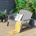 HDPE Patio Adirondack Chair for Porch Garden Backyard-Gray - Gray - Adirondack Chairs
