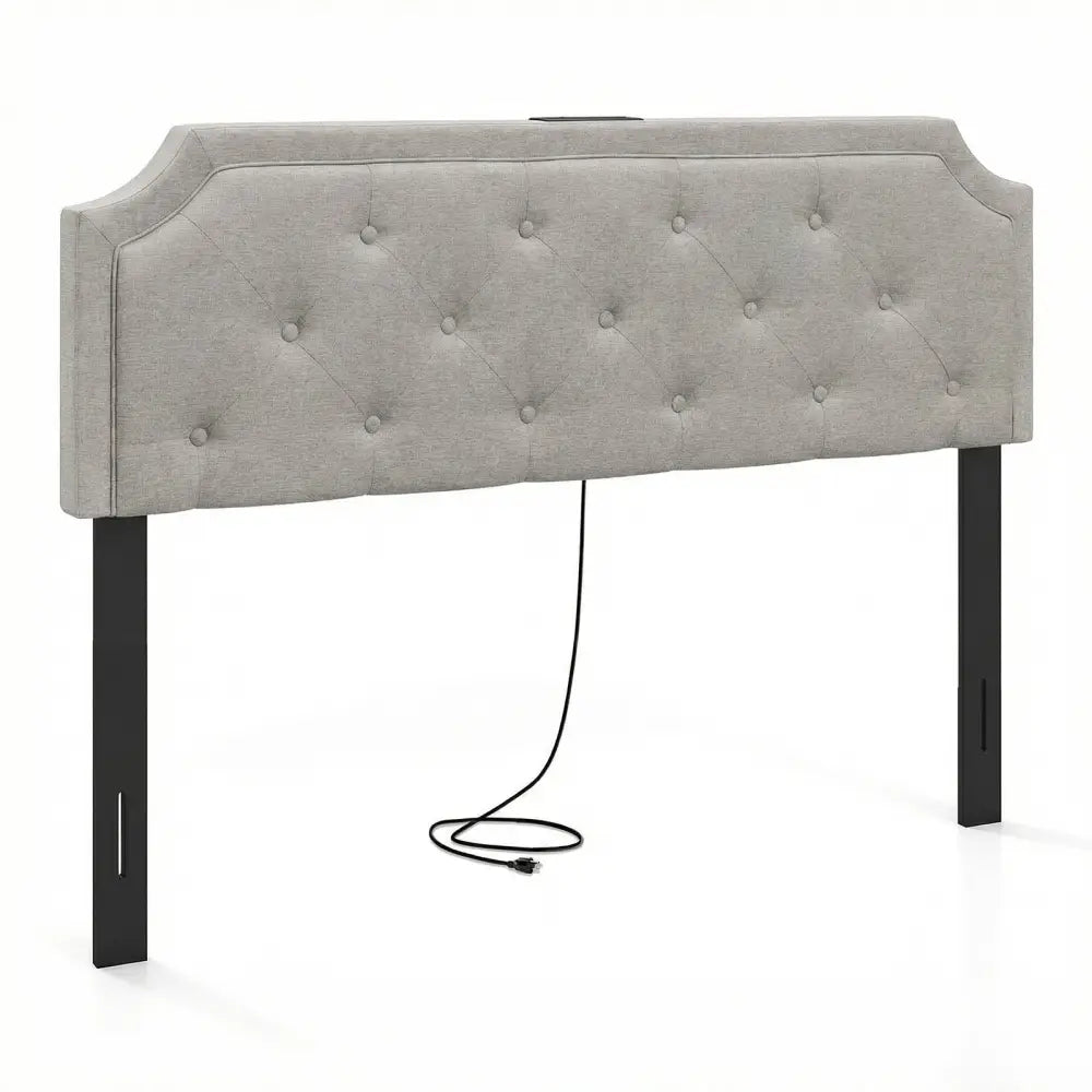 Headboard for Queen and Full Size Bed Tufted Upholstered Head Board-Gray - Gray - Headboards