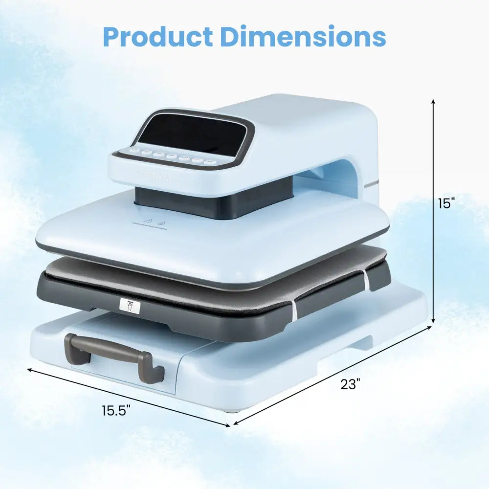 Heat Press Machine with Auto Release for T Shirts-Blue - Blue - Washers & Dryers