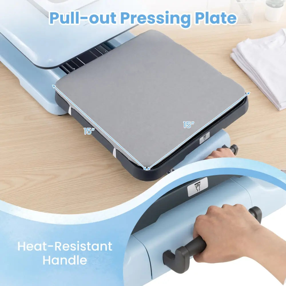 Heat Press Machine with Auto Release for T Shirts-Blue - Blue - Washers & Dryers