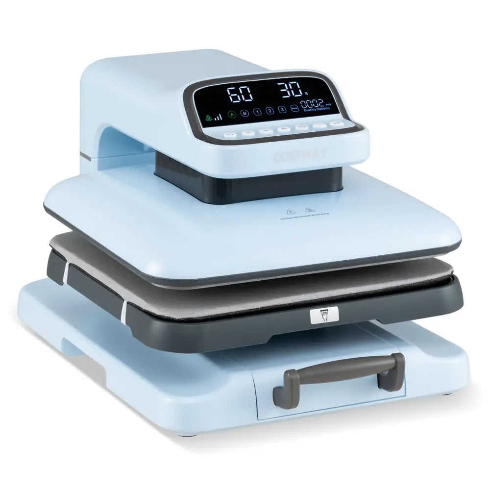 Heat Press Machine with Auto Release for T Shirts-Blue - Blue - Washers & Dryers