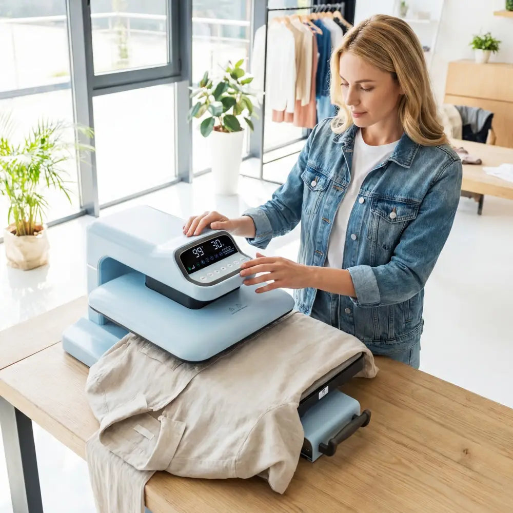Heat Press Machine with Auto Release for T Shirts-Blue - Blue - Washers & Dryers