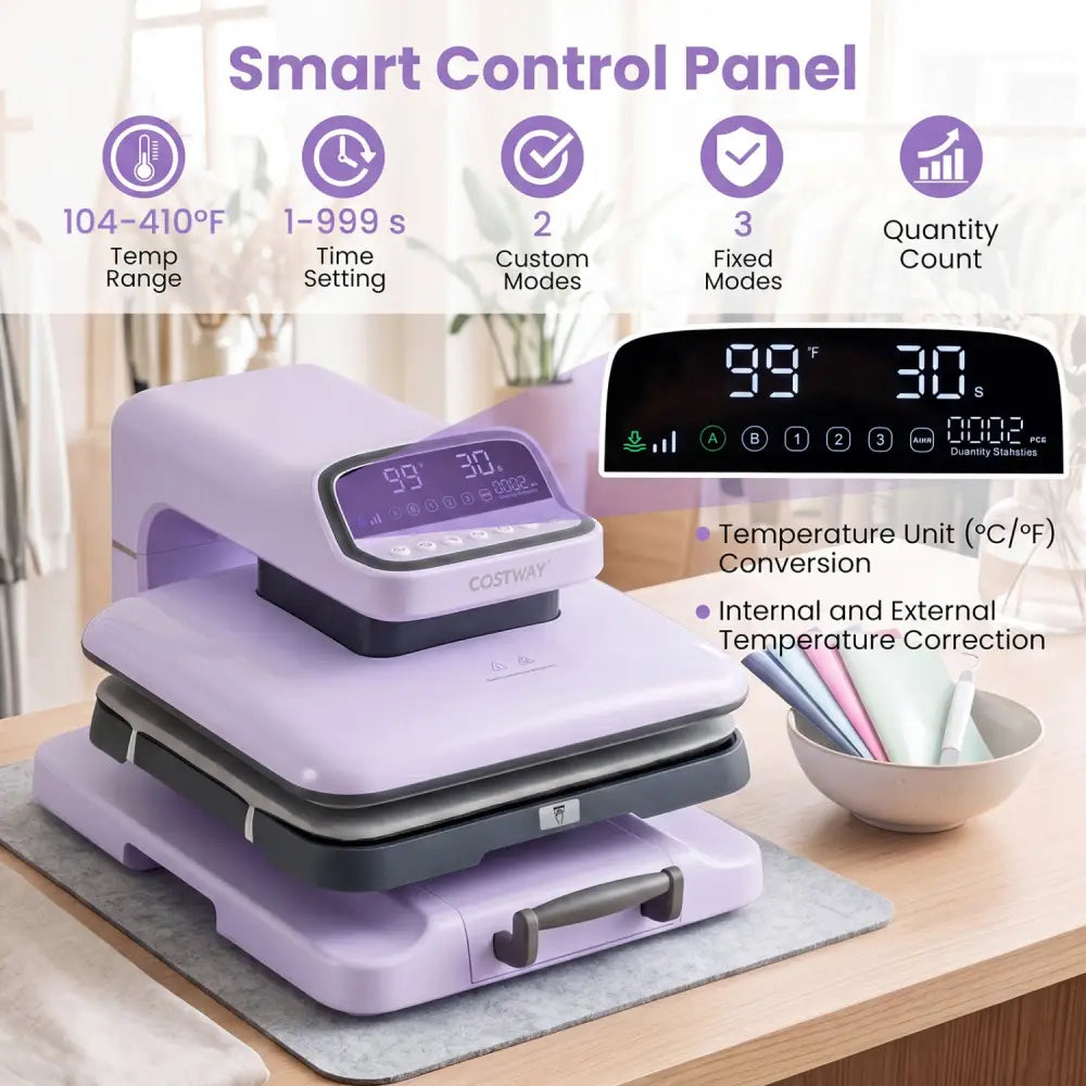 Heat Press Machine with Auto Release for T Shirts-Purple - Purple - Washers & Dryers