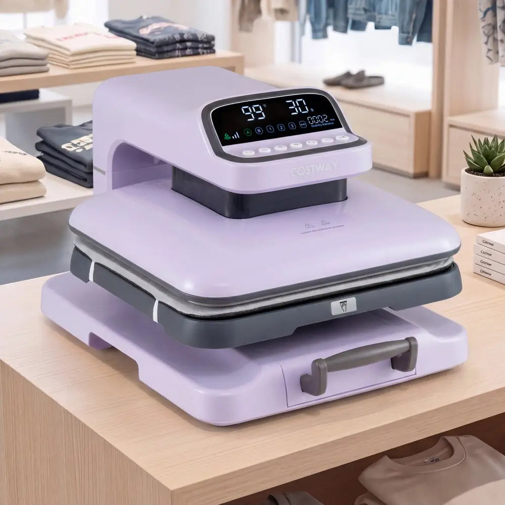 Heat Press Machine with Auto Release for T Shirts-Purple - Purple - Washers & Dryers