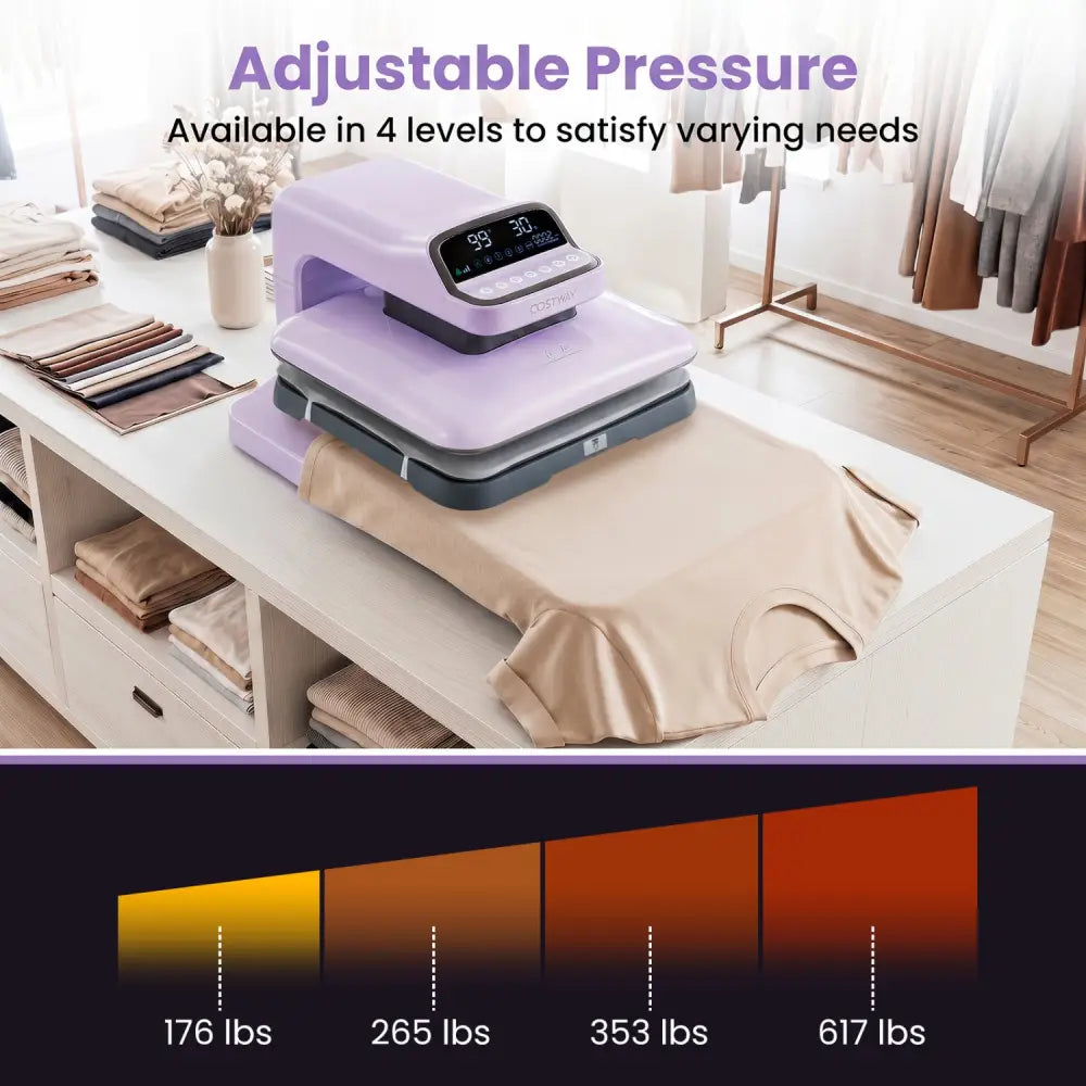 Heat Press Machine with Auto Release for T Shirts-Purple - Purple - Washers & Dryers